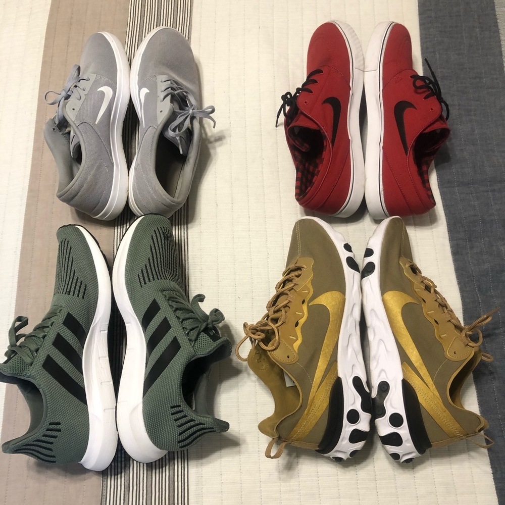 Shoes are priced altogether, but can be sold individually.